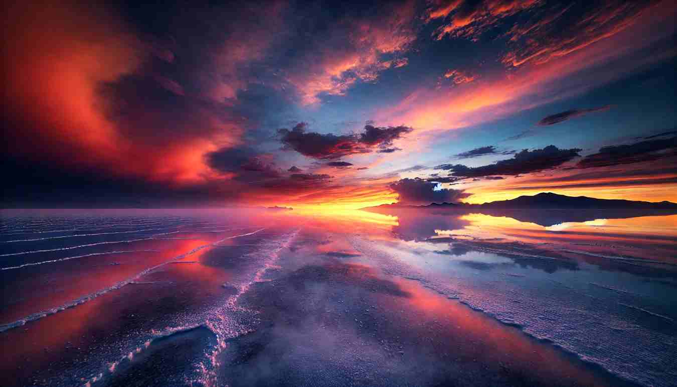 bolivia salt flats sunset