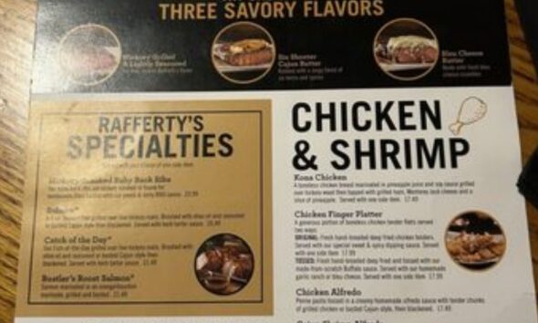 rafferty's menu